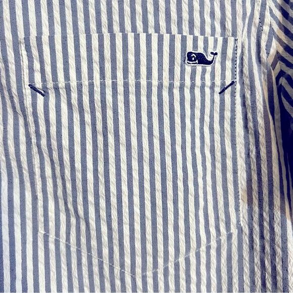 Vineyard Vines Blue & White Striped Button Blouse Front Size 4 - Picture 13 of 14
